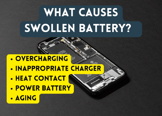 What should I do if the battery is swollen?